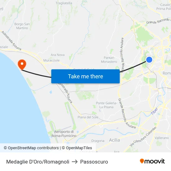 Medaglie D'Oro/Romagnoli to Passoscuro map