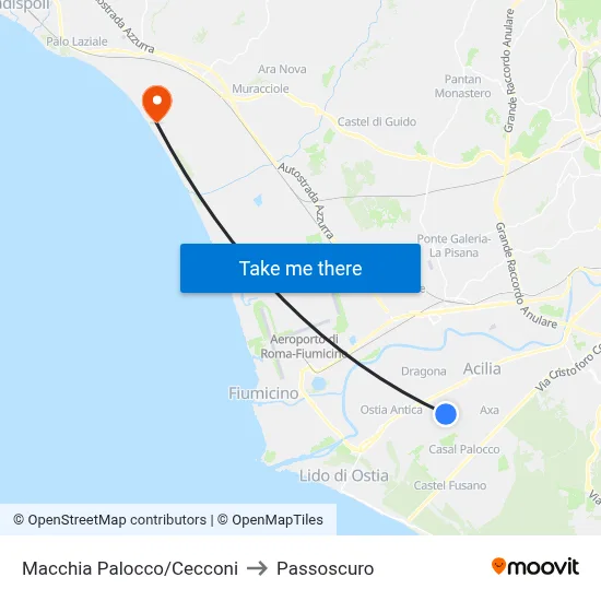 Macchia Palocco/Cecconi to Passoscuro map