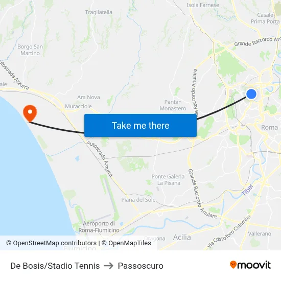 De Bosis/Tennis Stadium to Passoscuro map