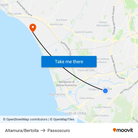 Altamura/Bertolla to Passoscuro map