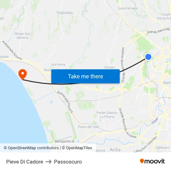 Pieve Di Cadore to Passoscuro map