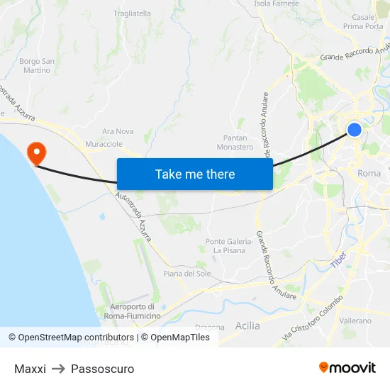 Maxxi to Passoscuro map