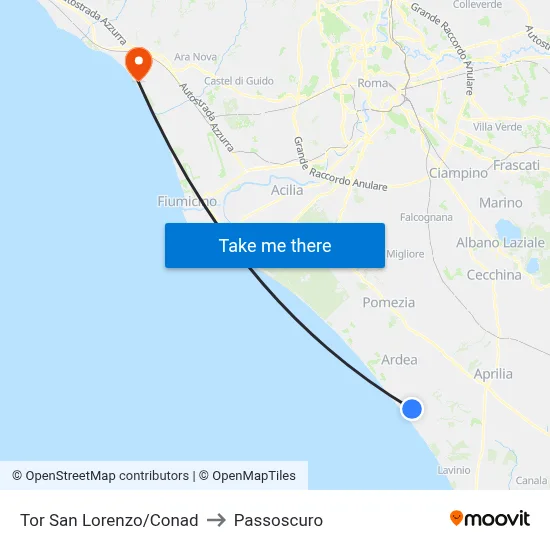 Tor San Lorenzo/Conad to Passoscuro map