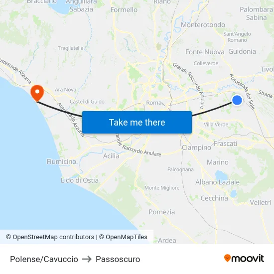Polense/Cavuccio to Passoscuro map