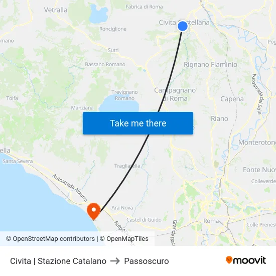 Civita | Stazione Catalano to Passoscuro map