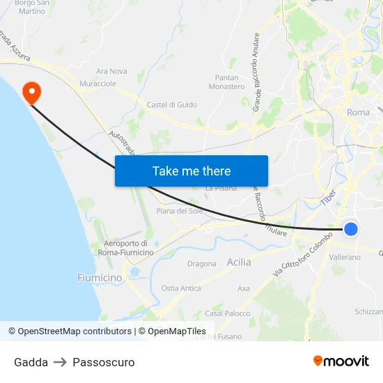 Gadda to Passoscuro map