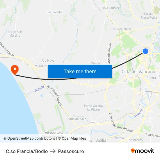 C.so Francia/Bodio to Passoscuro map