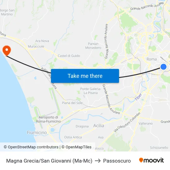 Magna Grecia/San Giovanni (Ma-Mc) to Passoscuro map