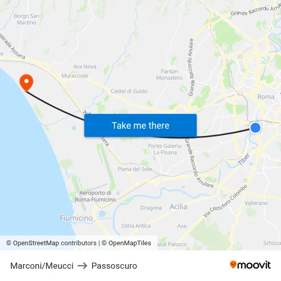 Marconi/Meucci to Passoscuro map