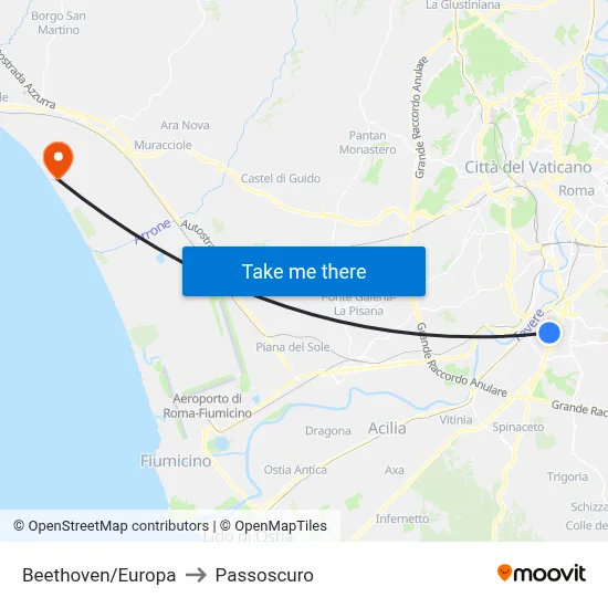 Beethoven/Europa to Passoscuro map