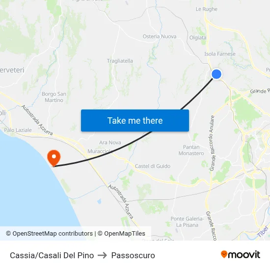 Cassia/Casali Del Pino to Passoscuro map