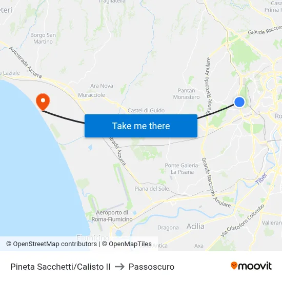 Pineta Sacchetti/Calisto II to Passoscuro map