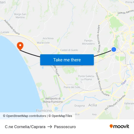 Cornelia Circle/Caprara to Passoscuro map
