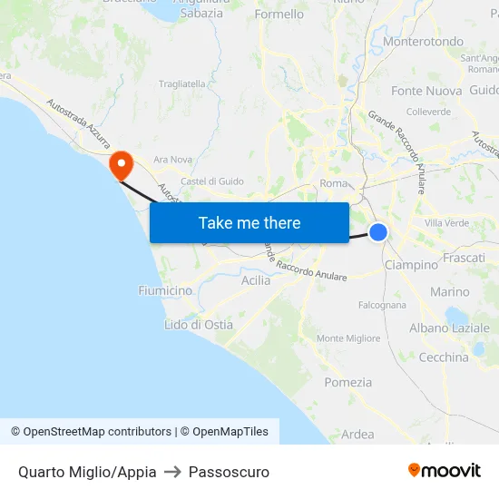Fourth Mile/Appia to Passoscuro map