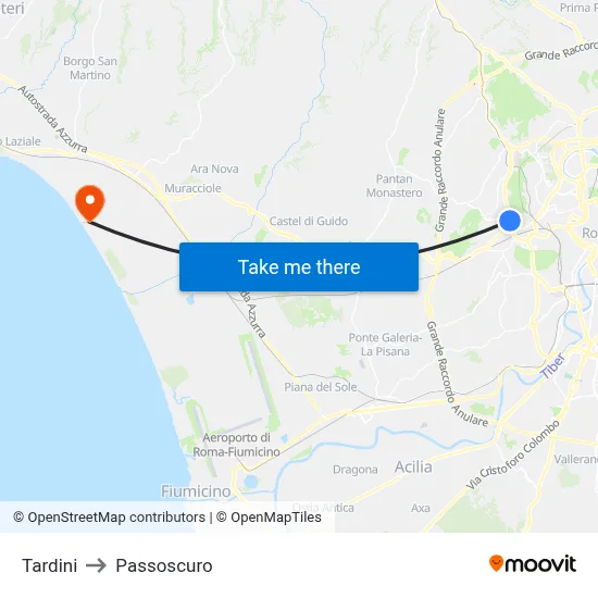 Tardini to Passoscuro map