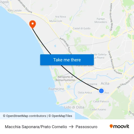 Macchia Saponara/Prato Cornelio to Passoscuro map
