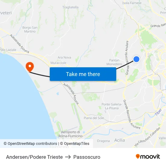 Andersen/Podere Trieste to Passoscuro map