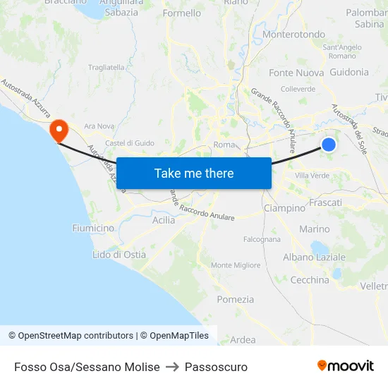 Fosso Osa/Sessano Molise to Passoscuro map