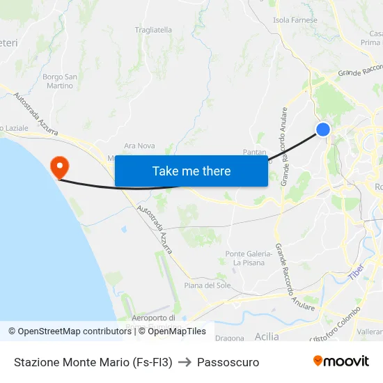 Monte Mario Station (FS-FL3) to Passoscuro map