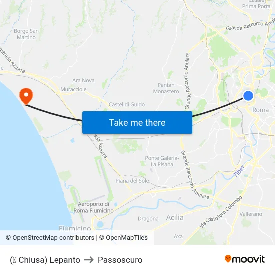 Lepanto to Passoscuro map