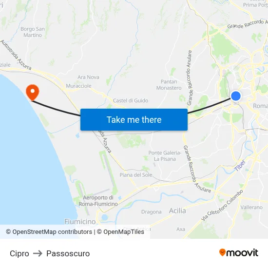 Cipro to Passoscuro map