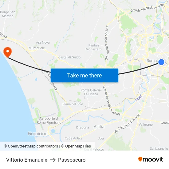 Victor Emmanuel to Passoscuro map