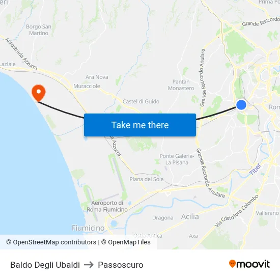 Baldo Degli Ubaldi to Passoscuro map