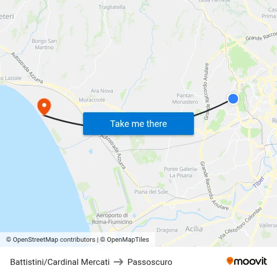 Battistini/Cardinal Mercati to Passoscuro map