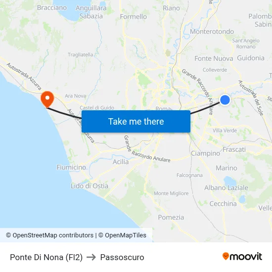 Ponte Di Nona (Fl2) to Passoscuro map