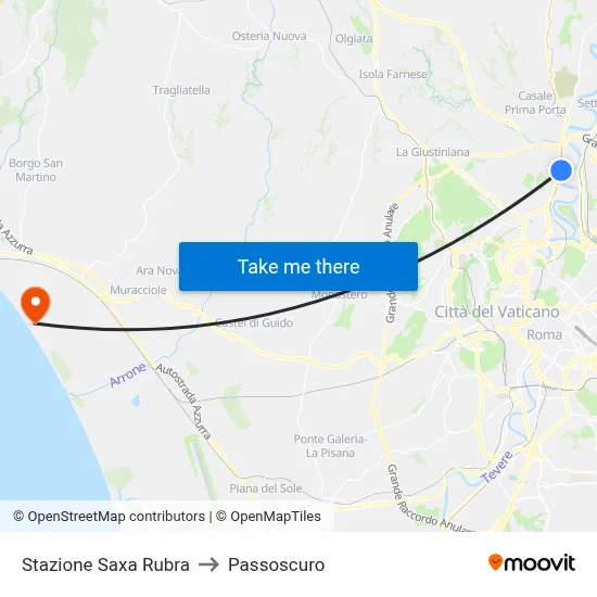 Saxa Rubra Station to Passoscuro map