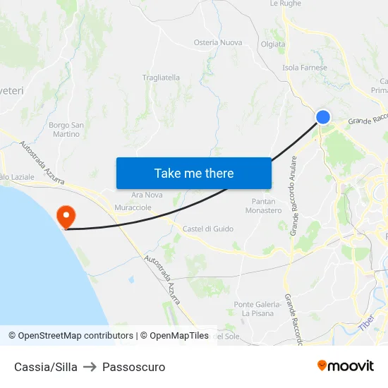 Cassia/Silla to Passoscuro map
