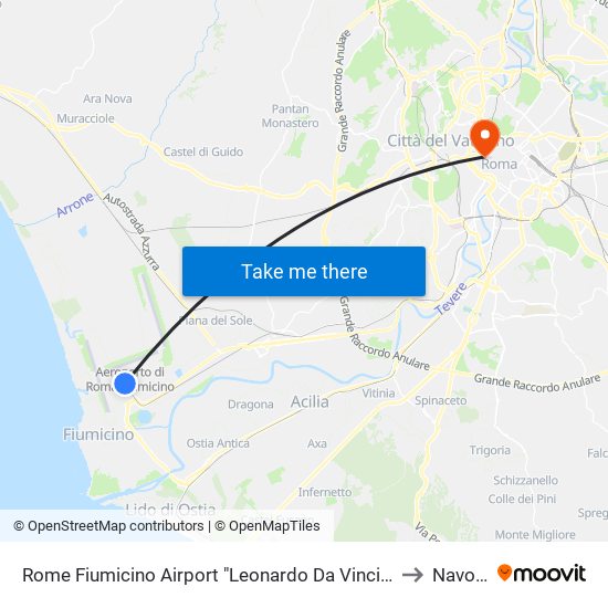 Rome Fiumicino Airport "Leonardo Da Vinci" (Fco) to Navona map