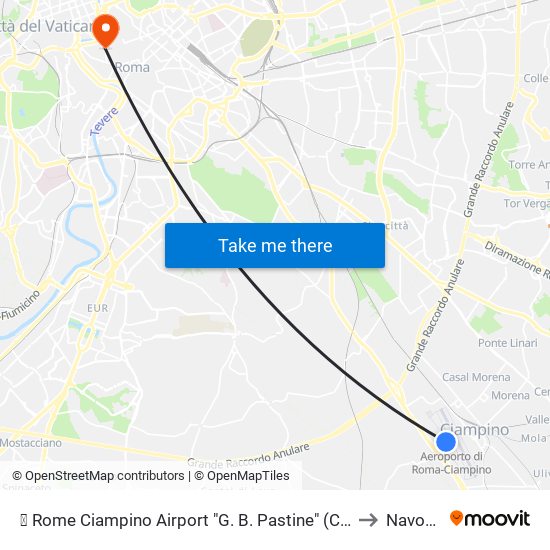 ✈ Rome Ciampino Airport "G. B. Pastine" (Cia) to Navona map