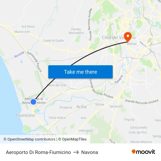 Aeroporto Di Roma-Fiumicino to Navona map