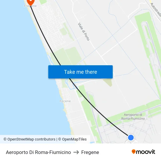 Aeroporto Di Roma-Fiumicino to Fregene map