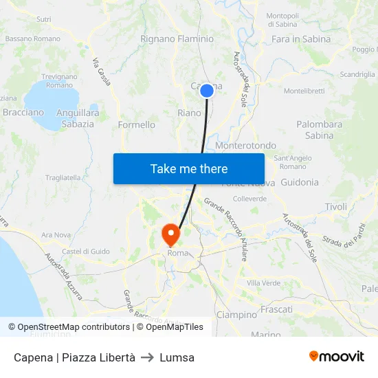 Capena | Liberty Square to Lumsa map