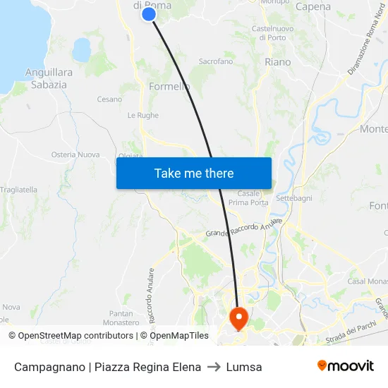 Campagnano Piazza Regina Elena to Lumsa map