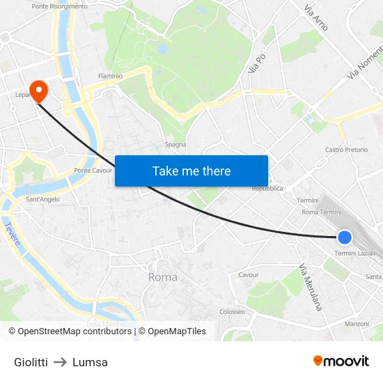 Giolitti to Lumsa map