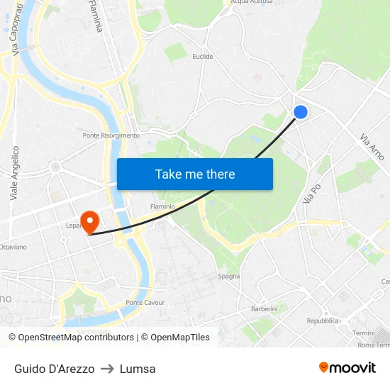 Guido D'Arezzo to Lumsa map