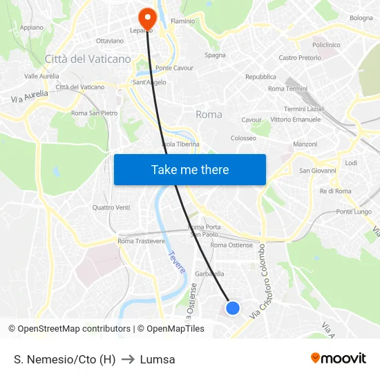 S. Nemesio/Cto (H) to Lumsa map