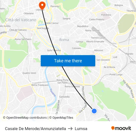 Casale De Merode/Annunziatella to Lumsa map