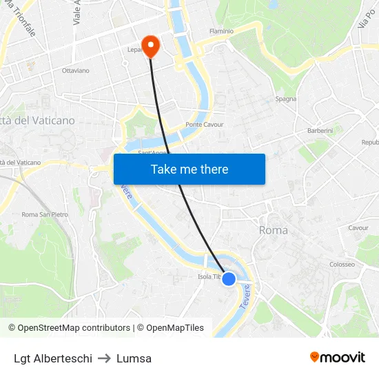 Lgt Alberteschi to Lumsa map