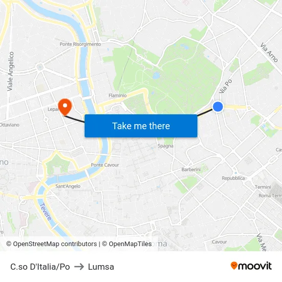 C.so D'Italia/Po to Lumsa map