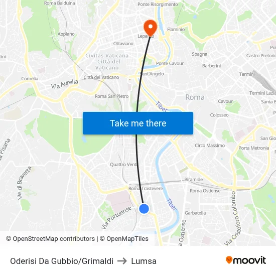 Oderisi Da Gubbio/Grimaldi to Lumsa map