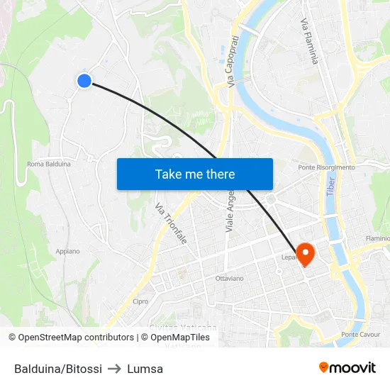 Balduina/Bitossi to Lumsa map