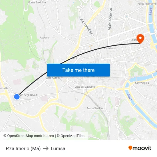 Irnerio Square (Ma) to Lumsa map