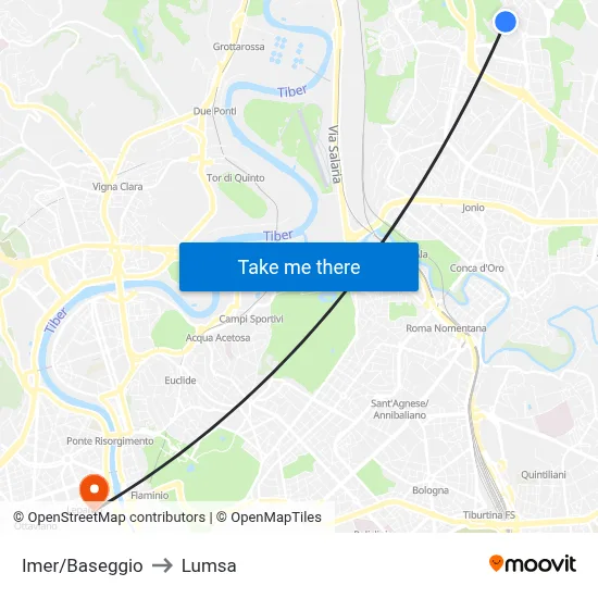 Imer/Baseggio to Lumsa map