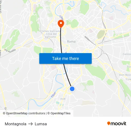 Montagnola to Lumsa map