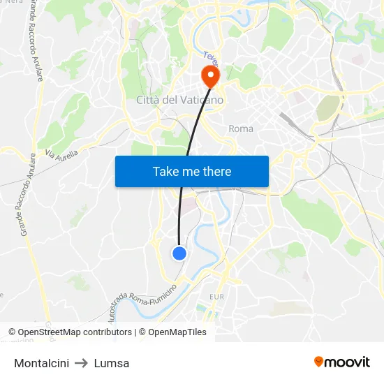 Montalcini to Lumsa map
