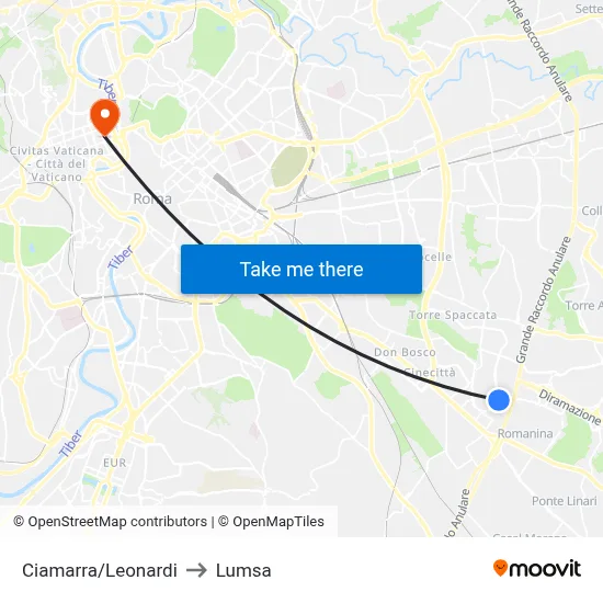 Ciamarra/Leonardi to Lumsa map